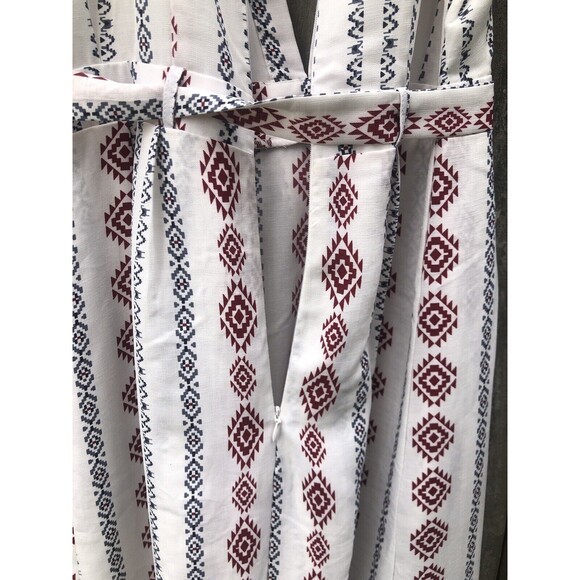 American Threads White & Maroon Aztec Long Cape Romper Size Small - Picture 13 of 13